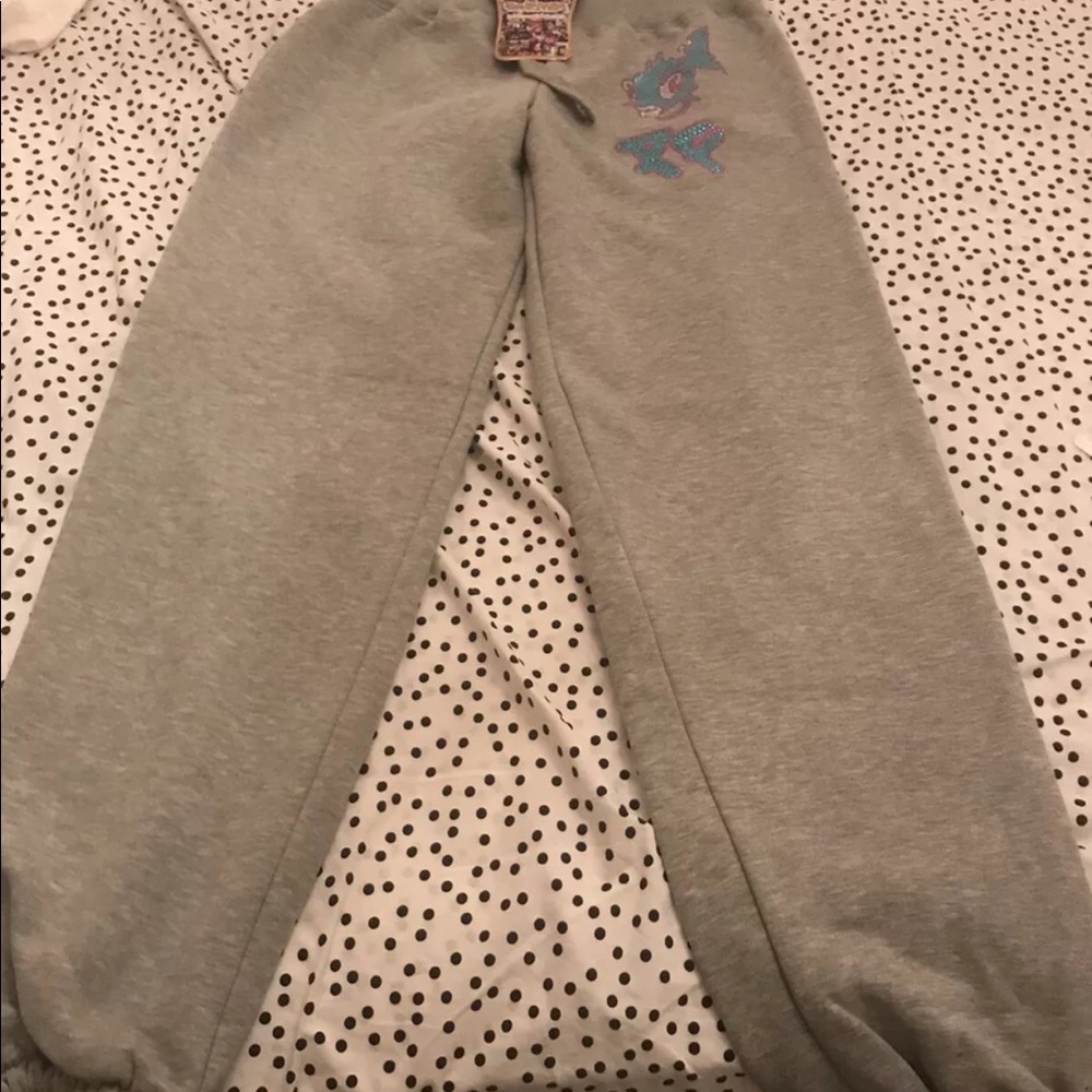 Punky fish designer sweatpants rhinestones nwt